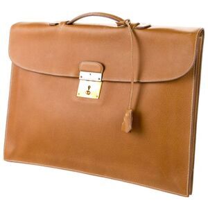 Hermes vintage courchevel quirus document holder Gold Color